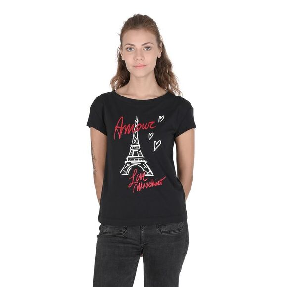 Love Moschino Women Black T-Shirts - Picture 1 of 7
